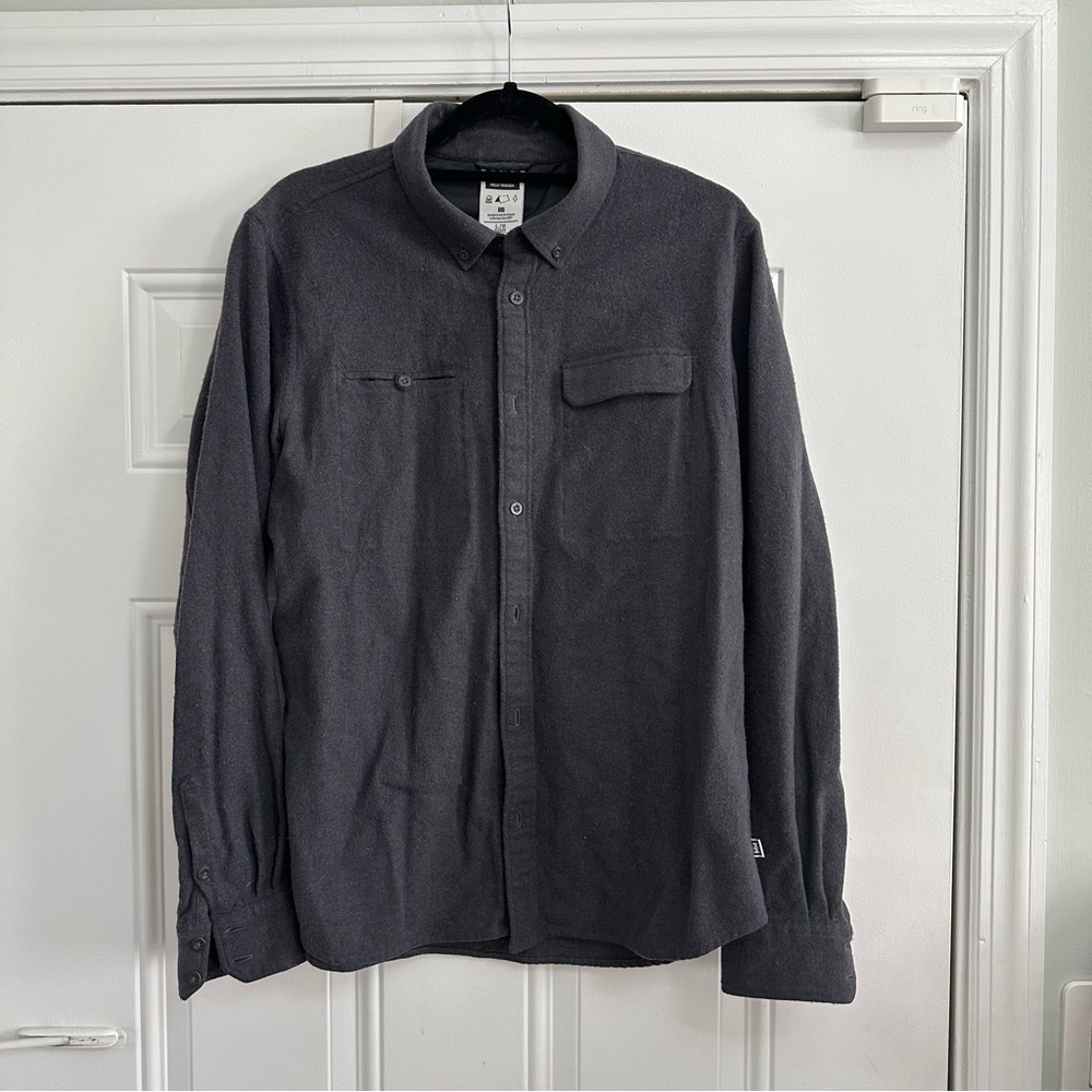 Helly Hansen Gray Wool Button Down Size Large - image 1